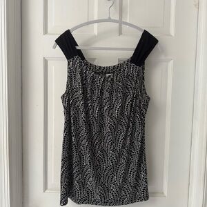 New York & Company Black and White Sleeveless Blouse